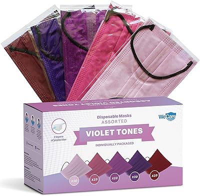 Disposable facial mask individually wrapped 50 purple printed masks pieces.. Shop from Nigeria's largest product selection at DIAYTAR, with budget-friendly prices and swift delivery.