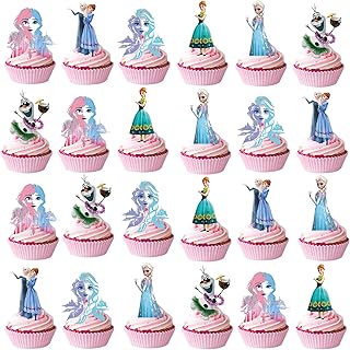 48 pieces of cupcake decorations and cupcake decorations with pink design the snow queen for children's birthday party.. Discover the perfect shopping balance at DIAYTAR NIGERIA with competitive prices and prompt delivery.