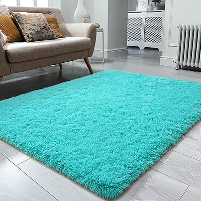 Ompaa flash carpet, ultra soft plush carpet for bedroom and living room - Large 3 "x 5" stuffed fur carpet - For children's playroom, study room, dining room, floor decoration, blue Sarcelle blue.. Your daily needs delivered to your door — DIAYTAR Nigeria style.