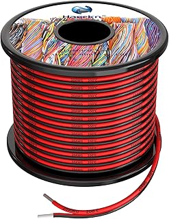 Electric silicone wire 20 AWG wire parallel to 2 conductors 60 feet [black 30 feet red 10 feet] flexible and flexible toronor copper wire without caliber oxygen 20.. You choose it, we deliver it — DIAYTAR Nigeria makes shopping easy.