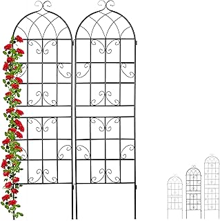 Relaxdays metal connectors, set of 2, climbing plants with nested shapes, 180 x 50 cm, garden trellis, black.. DIAYTAR NIGERIA combines affordability, variety, and convenience with nationwide delivery services.