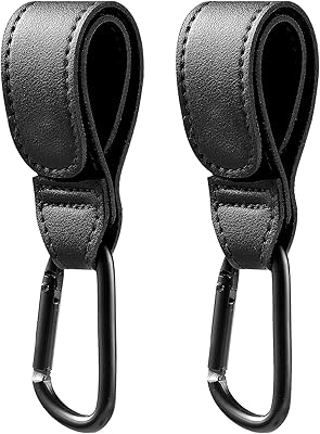 Baby stroller bags to hang layers, multi-purpose velcro hooks for shopping bags and vegan leather grocery (2 pieces, black).. Experience the simplicity of DIAYTAR NIGERIA's extensive marketplace with delivery within 8 days.