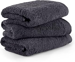 Set of Mauve Super Washel napkins, 3 towels, size 50 x 100 cm, made in Germany, 100 % cotton, dark gray.. Affordable luxury and fast service — only on DIAYTAR Nigeria.