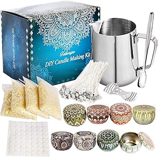 Candle manufacturing kit, DIY tools in beeswax and soy wax, including a spout, candle wicks, a wick sticker, beeswax, candle boxes and a spoon (b).. Join thousands of satisfied shoppers on DIAYTAR Nigeria.