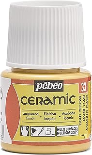 Ceramic paint Enamel Effect Bebeo 025-033, 45 ml bottle - Light yellow.. DIAYTAR NIGERIA: Where every click leads to affordable purchases delivered promptly to your door.
