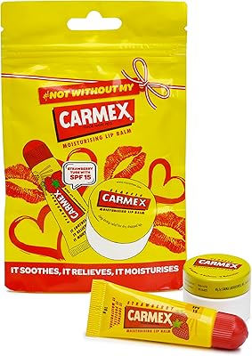 CARMEX lip balm gift pocket (10g strawberry tube, classic 7.5g pot).. Discover a world of affordable shopping with DIAYTAR NIGERIA's vast marketplace delivered to you in days.