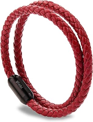 Leather bracelet for men | real braided with magnetic clasp stainless steel and woman.. You choose it, we deliver it — DIAYTAR Nigeria makes shopping easy.