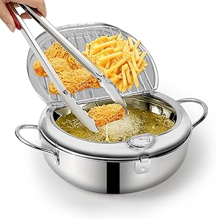Japanese fryer fryer in 304 stainless steel with lid and oil drainer for fries.. Experience DIAYTAR NIGERIA, where extensive product variety meets pocket-friendly prices and reliable delivery.