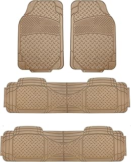 Beige car floor mats resistant to climate for weather protection, adapted to most cars, SUV and trucks, full set of 3 rows of 4-room F11307beige-3row.. Unlock access to a wide range of products with DIAYTAR NIGERIA's affordable e-commerce platform.