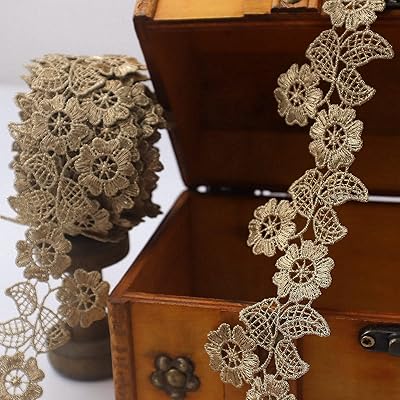 Floral lace ribbon from Venice Doré Saudeter to sew the decoration of the wedding party house 4.8 meters 1.8 inches.. Shop millions of products across categories on DIAYTAR Nigeria — delivered right to your door.