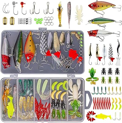 Kit of freshwater fishing lures for fishing for low trout, trout, trout and trout. Box of equipment including a flexible plastic bailling spoon and fishing hooks.. DIAYTAR NIGERIA: Where affordability meets reliability with thousands of products delivered promptly.