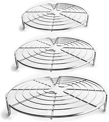 3 Pieces Round cooking and cooking cooling grids, steel steel cooking grid in stainless steel, canned grid, cake cooling grid - Round wire cooling grid for air fryer, instapot, cake molds - 7 ", 9", 10.5 ".. DIAYTAR NIGERIA: Putting quality products within reach of every Nigerian through our affordable marketplace.