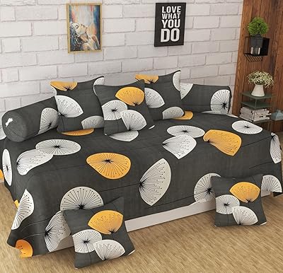 Diwan cover set in Cotton microfiber 6 rooms Vaquita for single bed with cushion and bolts/loading cover for living room (lot of 8 rooms).. Shop from anywhere in Nigeria and receive your DIAYTAR purchases at affordable prices within a week.