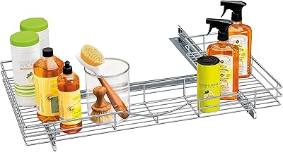 Sliding drawer under Link Professional sink in the shape of a U, L 30 x D 18 x H 4 inches, chrome.. DIAYTAR NIGERIA: Where quality meets affordability, with thousands of products delivered in less than 8 days.