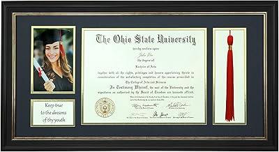 Fringe shadow box for 11x22 green art diploma with double handwriter for 8.5x11 diploma frame and fringe support and 4x6 photos. Diploma graduation shadow box, diploma delivery manager, certificate manager. (11x22, navy blue and gold).. DIAYTAR NIGERIA: Where smart shoppers find everything they need at prices they can afford.