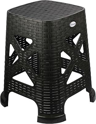 Esquip® square plastic bar chair for interior and exterior use, black.. DIAYTAR NIGERIA brings online shopping to every Nigerian with affordable prices and reliable shipping.
