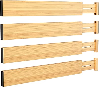 Bamios organizer of bamboo drawer separators, stretch separators for kitchen, bedroom, bathroom, cabinet, 4 -room office.. Wide range, low cost, fast delivery — that’s DIAYTAR Nigeria.
