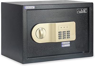 Rubik Safety Box Rubik Format A4 with key and key in front RB25AJ (25 x 35 x 25 cm) Black.. DIAYTAR NIGERIA: Where every shopping need is fulfilled with affordable prices and nationwide shipping.