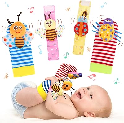 Baby hand socks, Retless toy, arm cuff, ankle socks, newborn activity gift, boys and girls, 4-piece baby insect design.. DIAYTAR NIGERIA: Where every search yields affordable results delivered promptly to your door.