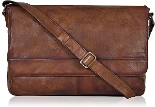 Ozora unisex messenger bag in real leather with adjustable strap for 17 -inch laptop, travel and desktop.. DIAYTAR NIGERIA: Where smart shoppers find everything they need at prices they can afford.