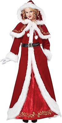 Luxury classic costume of Mrs. Claus, Red and White, XL.. DIAYTAR NIGERIA: The marketplace that brings affordable products to every Nigerian home in under 8 days.