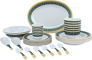 Delcasa Floral Best DC2461 Table service in melamine 35 pieces including plates.. DIAYTAR NIGERIA: Where every search leads to affordable products delivered promptly across Nigeria.