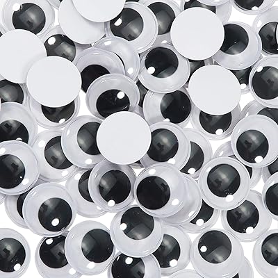 100 Pieces 30 mm black movable eyes with round-adhesive round plastic stickers for scrapbooking decoration.. Order today, receive this week — shopping with DIAYTAR Nigeria is that simple.