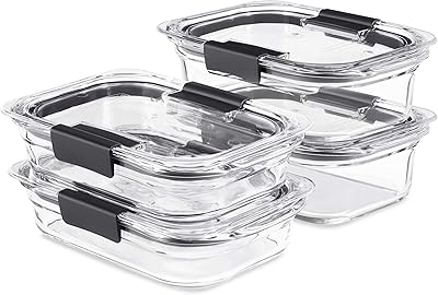 Set of 4 Rubbermaid Brilliance glass conservation boxes with lids (8 pieces in total), BPA and Waterproof, Size M, Transparent.. Nigeria's fastest-growing e-commerce site offers unbeatable prices and delivery within 8 days.