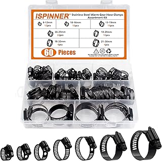 I-SPINNER 60 pieces adjustable tightening necklaces with endless stainless steel 6-38 mm stainless steel, matching kit for plumbing, automotive and mechanical uses (black).. Join millions of satisfied shoppers using DIAYTAR Nigeria every day.