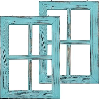 Vintage Greenco rustic wooden window frames for rustic wall decoration - Lot of 2 - Turquoise, torque.. DIAYTAR NIGERIA makes quality accessible with our diverse product range and dependable delivery service.