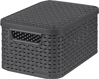 Curver - rattan basket with cover, size s, gray.. Discover endless possibilities with DIAYTAR NIGERIA's extensive product range and affordable shipping.