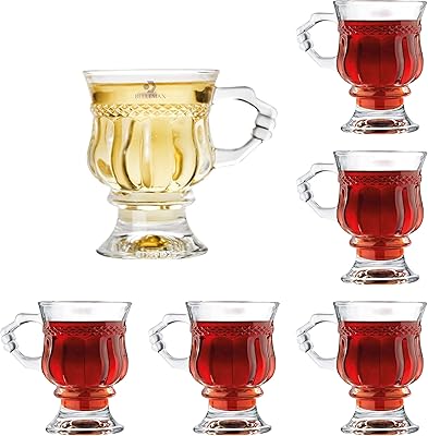 Belmax glass tea and coffee cups, used for tea, coffee, green tea and lemon, set of 6.. DIAYTAR NIGERIA delivers value, variety, and convenience with our nationwide 5-8 day shipping.