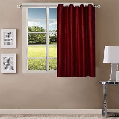 Queensliving elegant pleated curtain plain, 5 feet window - 1, red package.. From tech to toiletries, DIAYTAR Nigeria delivers without delay.