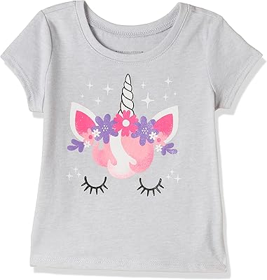 Short sleeve t-shirt with unicorn print for girls from The Chalender's Place.. DIAYTAR NIGERIA brings the nation's largest product catalog to your doorstep at prices you'll appreciate.