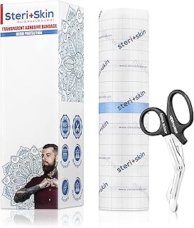 Follow -up therapy tattoo wrap, 10 "x 72", transparent, flexible and breathable hygienic film, waterproof adhesive tape for the protection and recovery of the second skin, scissors included... DIAYTAR NIGERIA delivers satisfaction with every purchase through our affordable and reliable service.