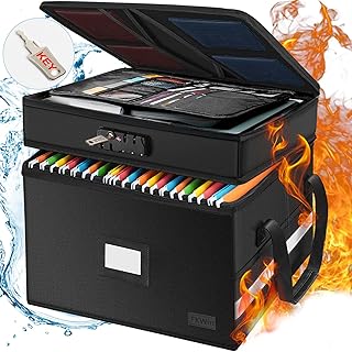 Documentation box Document with lock, 2 -layer fireproof classification box, important portable document organizer, foldable and waterproof file organizer with handles (black).. DIAYTAR NIGERIA: Bringing quality products to your doorstep at prices that won't break the bank.