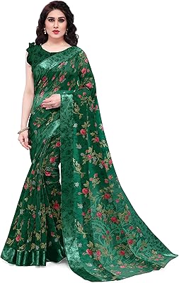Luxurious cotton sarbh mixed with tropical floral print for women with blouse.. Shop smarter with DIAYTAR NIGERIA's diverse marketplace and budget-friendly nationwide delivery.