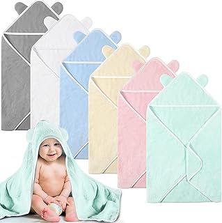 Lonswear 6 pieces Baby bath towels 30 x 30 inches with hooded hood with a coral absorbent bath towel coral for newborn birthday gifts.. Discover the perfect shopping balance at DIAYTAR NIGERIA with competitive prices and prompt delivery.