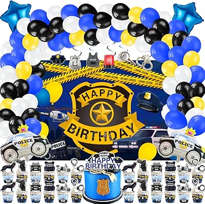 Police birthday party supplies, 159 pieces of festive decorations in police car for girls and boys - backdrop, cakes, cupcakes, balloons, cupcake packages and hanging whirlwinds.. Shop across categories at DIAYTAR NIGERIA with the confidence of affordable prices and delivery within 8 days.