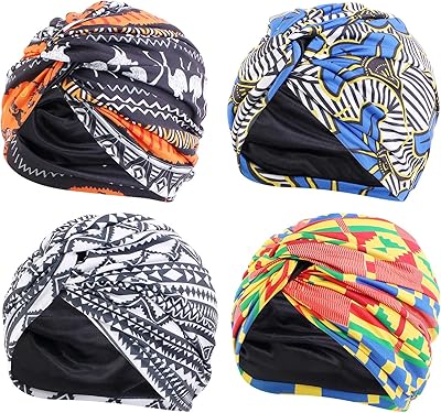 4 Turban pieces in African silk pre-naked turban in non-slip silk satin, elastic and extensible night cap with plunging print, several colors, 52.. With DIAYTAR Nigeria, you can browse through thousands of items at the best prices. Place your order today and receive it in less than a week.