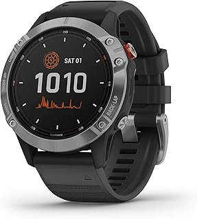 Garmin Fenix ​​6 Solar, Multisport GPS Watch for Solar Energy, Advanced Data and Training Functions, Silver with black bracelet.. Transform your online shopping experience with DIAYTAR NIGERIA's affordable and diverse marketplace.