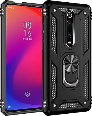Xiaomi Mi 9t/9t Pro/Redmi K20/K20 pro shell with tempered glass screen protector, hard silicone silicone ring holder resistant black shock.. Shop with purpose at DIAYTAR NIGERIA, where your money goes further and delivery is always prompt.