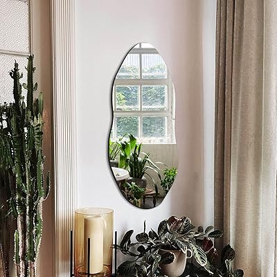 Irregular dalma wall mirror for wall corridor and bedroom asymmetrical mirror with hooks.. DIAYTAR NIGERIA transforms dreams into deliveries with our affordable prices and 5-8 day shipping.