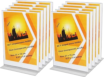 A5 menu support, 10 menu supports, T -shaped banner support, 15 x 21 cm paper format.. Discover the joy of online shopping with DIAYTAR NIGERIA's budget-friendly prices and reliable shipping.
