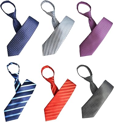 Tiger Mama Mixed Lot of 6 pre-rthed zipped ties for men.. DIAYTAR NIGERIA connects you with endless possibilities through our affordable e-commerce platform.