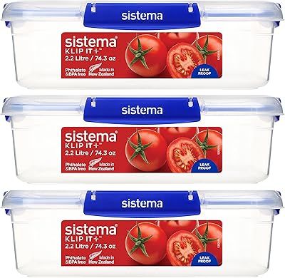 Food boxes Sistema Clip-IT of 2 liters (3) for the preparation of meals.. DIAYTAR NIGERIA delivers affordability and convenience to your doorstep within 8 days of purchase.