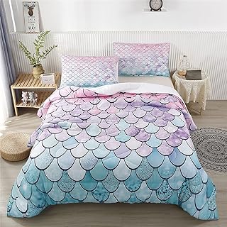 RYNGHIPY 2 -piece bed set with colored siren scales print, double waist, bed linen/bed sheet/soft microfiber duvet with colored scales pattern (siren, double bed).. Shop millions of products across categories on DIAYTAR Nigeria — delivered right to your door.