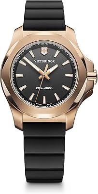 Swiss quartz watch for Victorinox woman, analog display and rubber bracelet - 241808 model, black.. With DIAYTAR Nigeria, shopping online is easy, affordable, and fast.