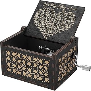 X-SPRING Wooden music box engraved with vintage laser, vintage wooden music box engraved with a laser fall in love for boyfriends, girlfriend, boyfriend, wife, husband (black).. No more overpriced stores — DIAYTAR Nigeria brings the best to your door.