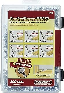 Milescraft 5209 350 pocket screw kit - T20 star head (350 pieces) - 6 sizes + 6 "magnetic screwdriver in Bonus inclusive - all the screws necessary for the carpentry with pocket hole.. Transform your shopping experience with DIAYTAR NIGERIA's vast product selection delivered at unbeatable prices.